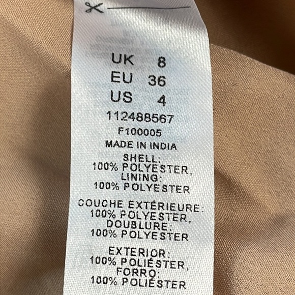 New ASOS Design Tiered Soft Mini Dress Pleated Tie Front Open Back Blush Sz 4 - Picture 12 of 12